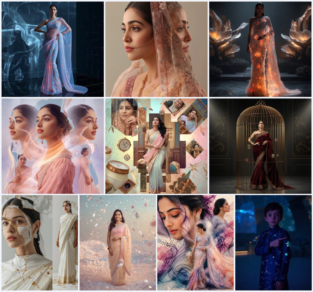 Best 10 Exotic Saree AI Prompts for Colorful Wildlife Photography | chatgpt photo editing prompts trending instagram for girl