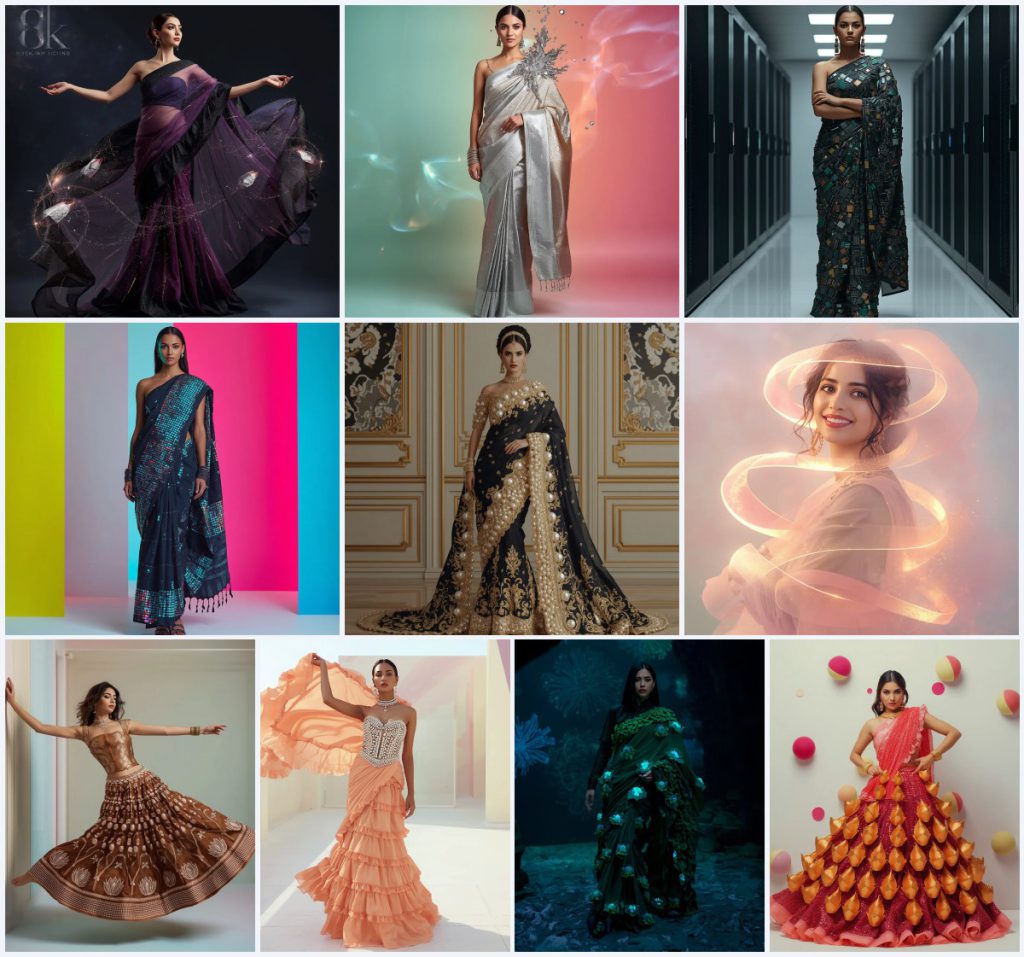 Best 10 Grand Saree AI Prompts for Cultural Stage Performance Photography | saree prompt for chatgpt ai