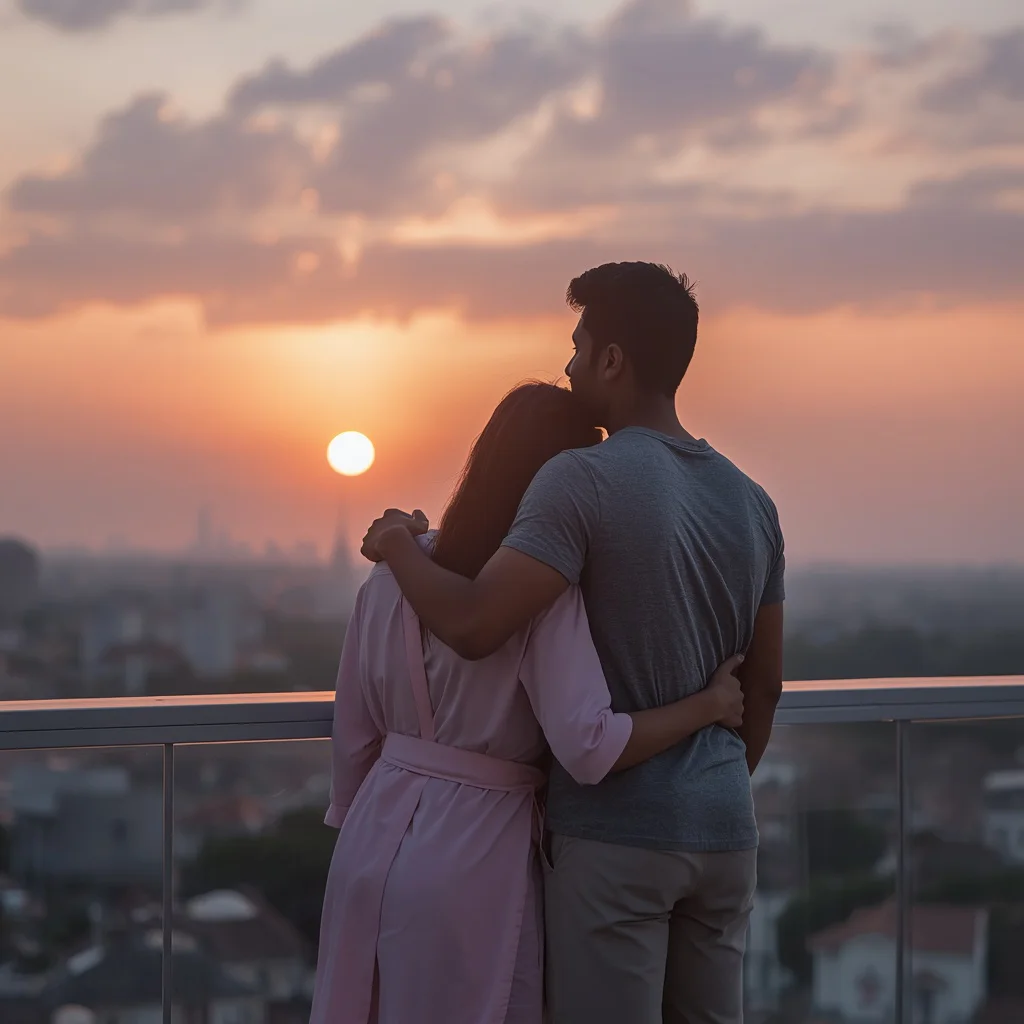 Serene Moment: A Couple Watching the Sunrise Together | Romantic couple AI prompt copy and paste Instagram — AI image prompt