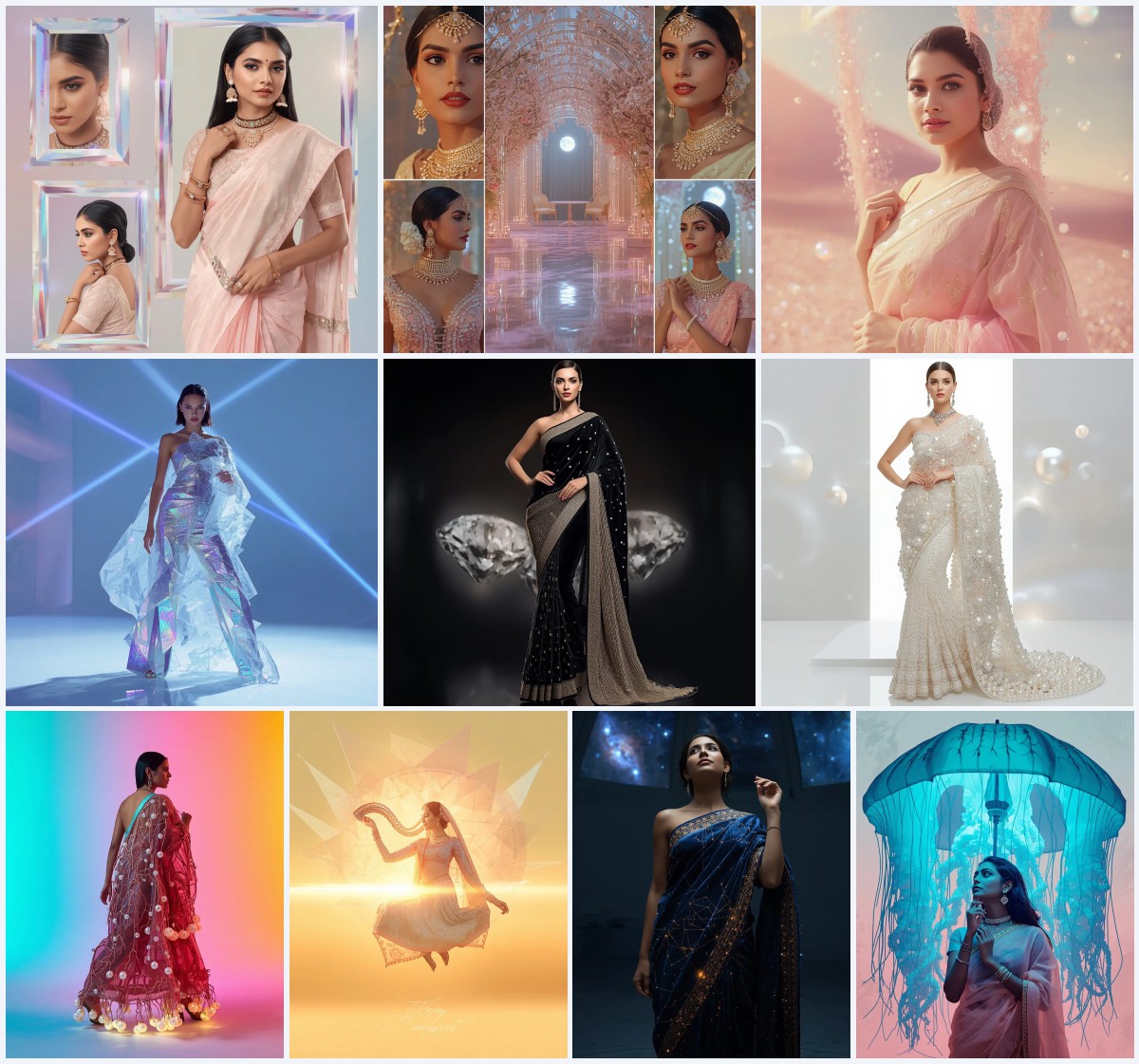 Top 10 Dynamic Saree AI Prompts for Captivating Pallu Movement Photography | prompt for saree look for girl