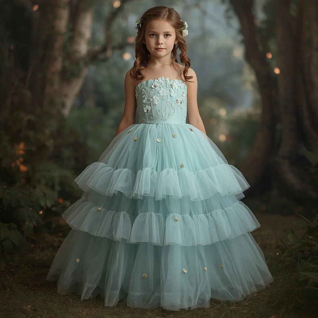 Whimsical Wonderland: A Dreamy Tulle and Floral Gown — AI image prompt